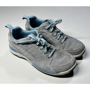 LL Bean Suede Leather Sneakers Womens 9M Gray Hiking Trail Low Top Shoes